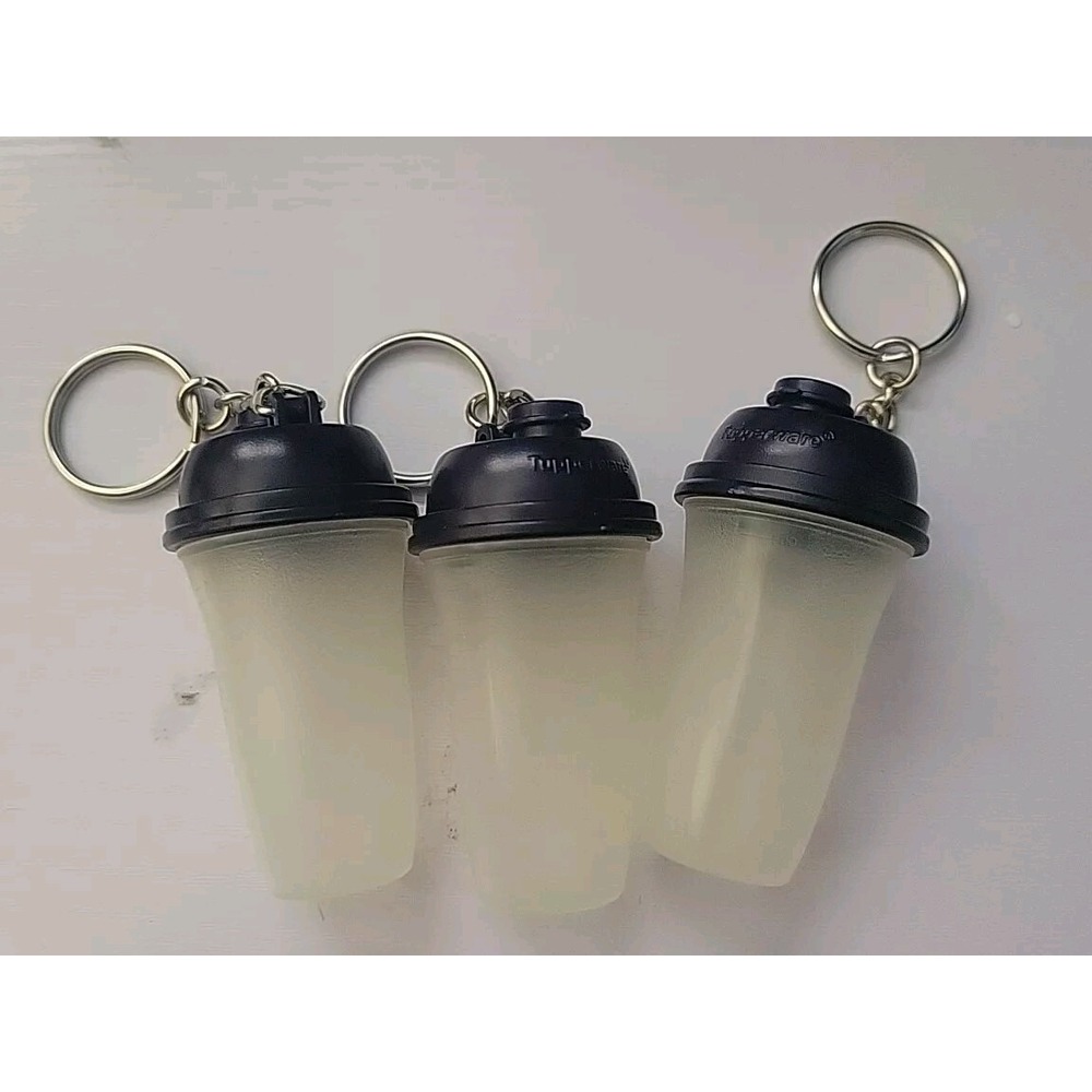 Tupperware Keychain Blue Quick Shake Mini Container  Lot Of‎ 3
